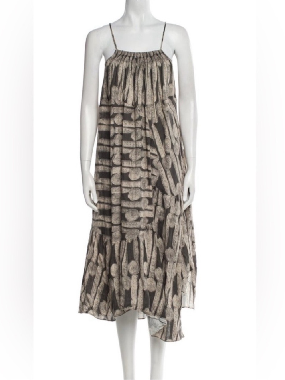 Rachel comey 100% linen dress gray measuring tape pattern size O/XS